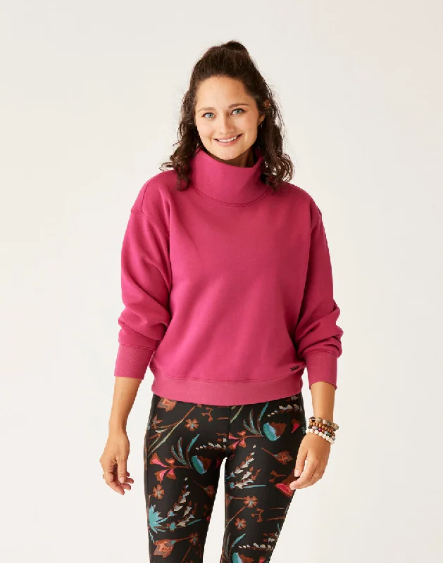 Lennox Fleece Top: Raspberry