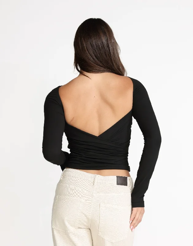 Lowen Long Sleeve Top (Black)