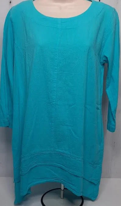 Top-Pullover-Turquoise-Women's-S-1676