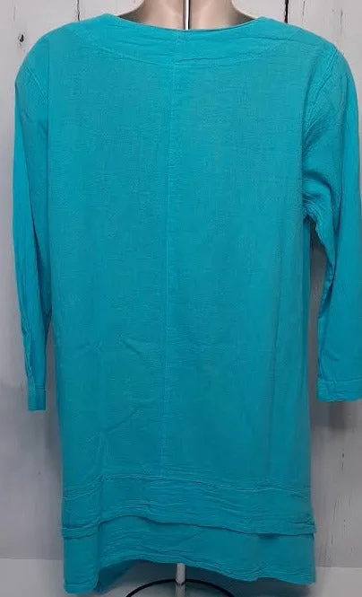 Top-Pullover-Turquoise-Women's-S-1676