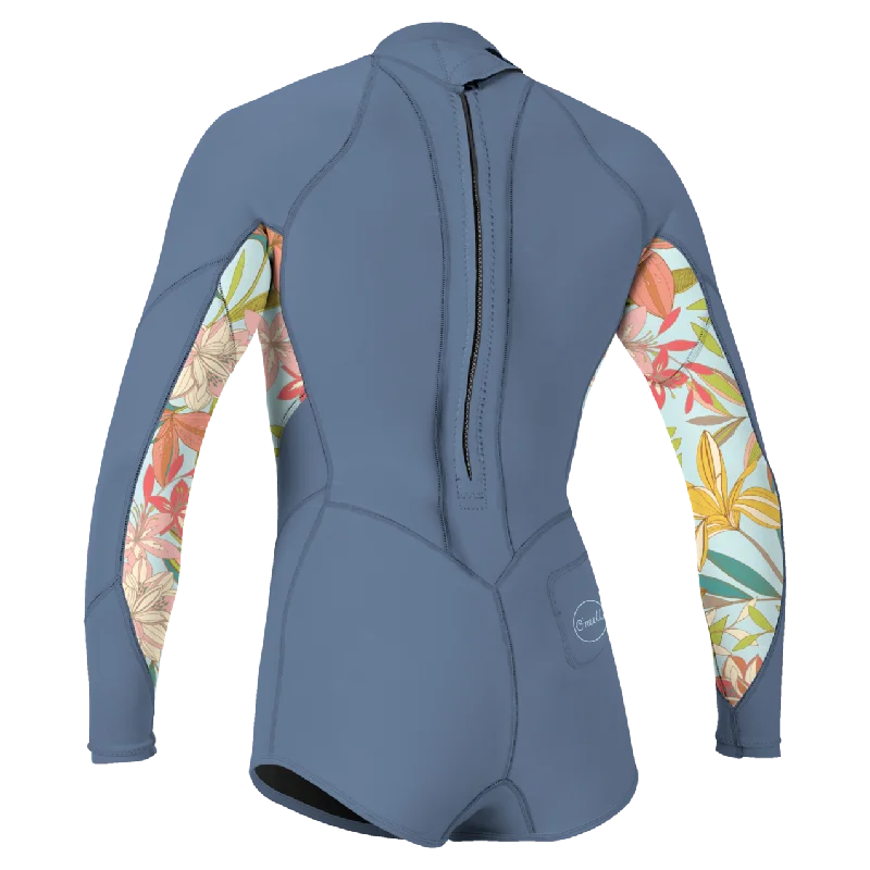 O'Neill Girl's Bahia 2/1mm BZ L/S Springsuit-Infinity/Dahlia/Infinity