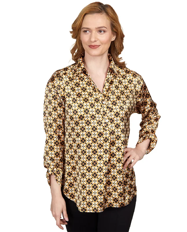 Ruby Road Spot-On Spotted Geometric Top