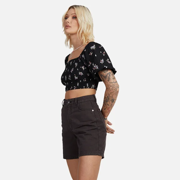 RVCA Sprinkle Smocked Top - Black