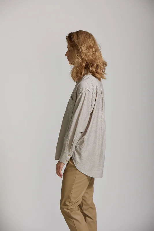 Sam Shirt - Taupe Stripe