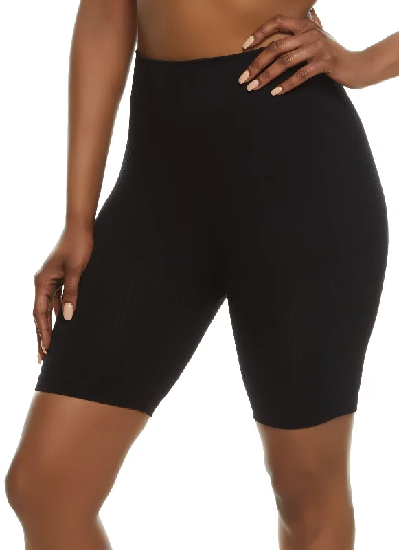 Seamless Textured Knit Biker Shorts