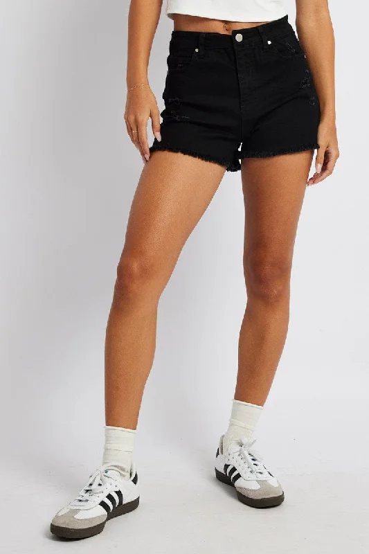 Black Skinny Short High Rise