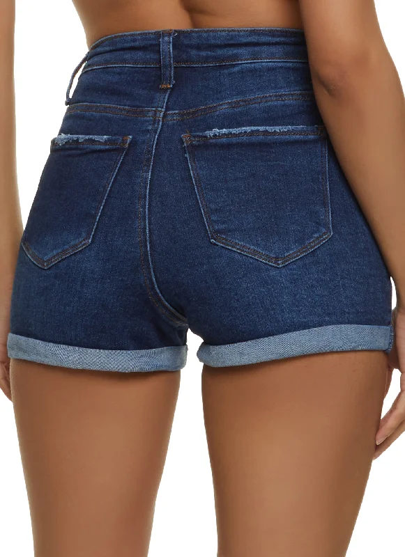 WAX Button Up Denim Shorts