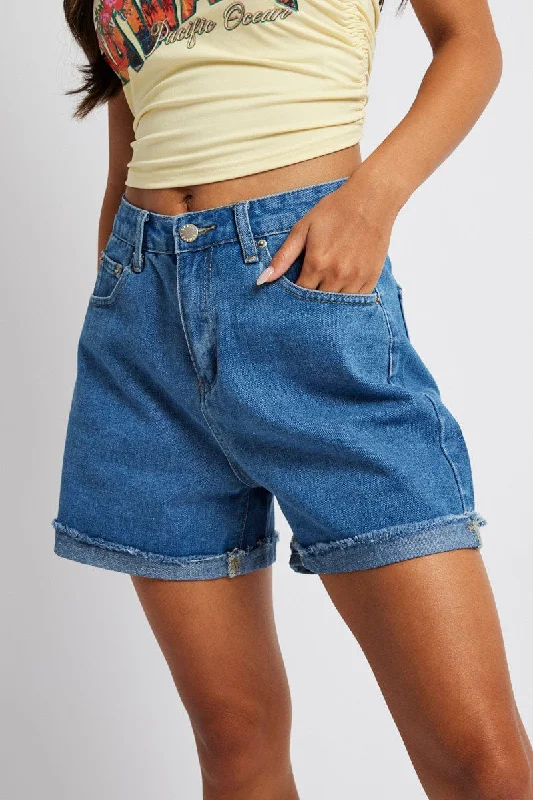 Denim Mom Denim Shorts High Rise