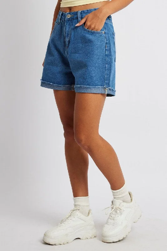 Denim Mom Denim Shorts High Rise