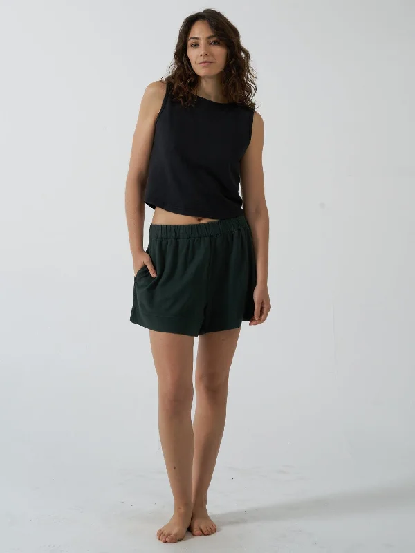 Hemp Mid Rise Short - Deep Emerald