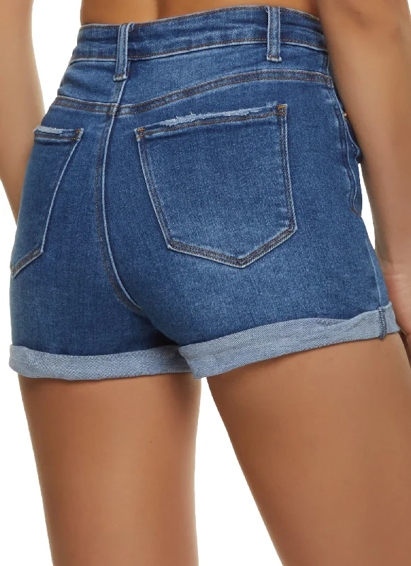 WAX Button Up Denim Shorts