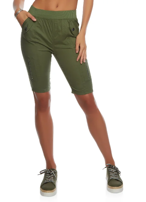 Zipper Pocket Bermuda Shorts