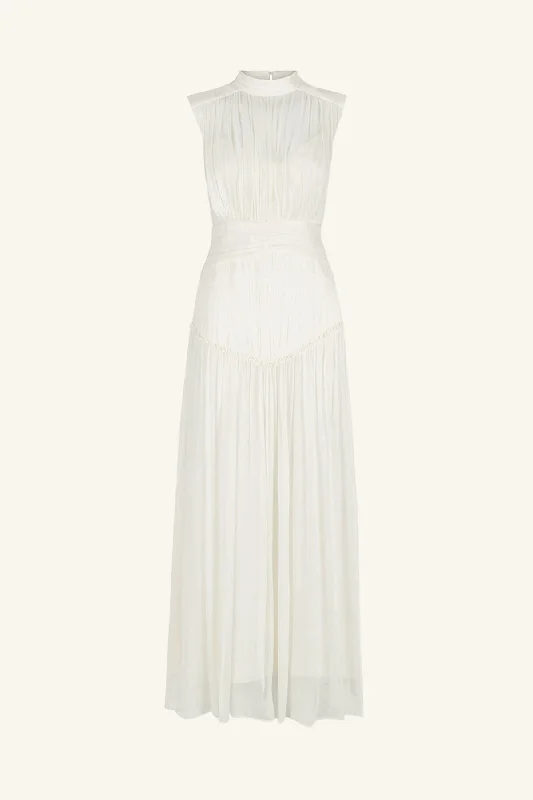 CLEMENCE HIGH NECK MAXI DRESS - IVORY