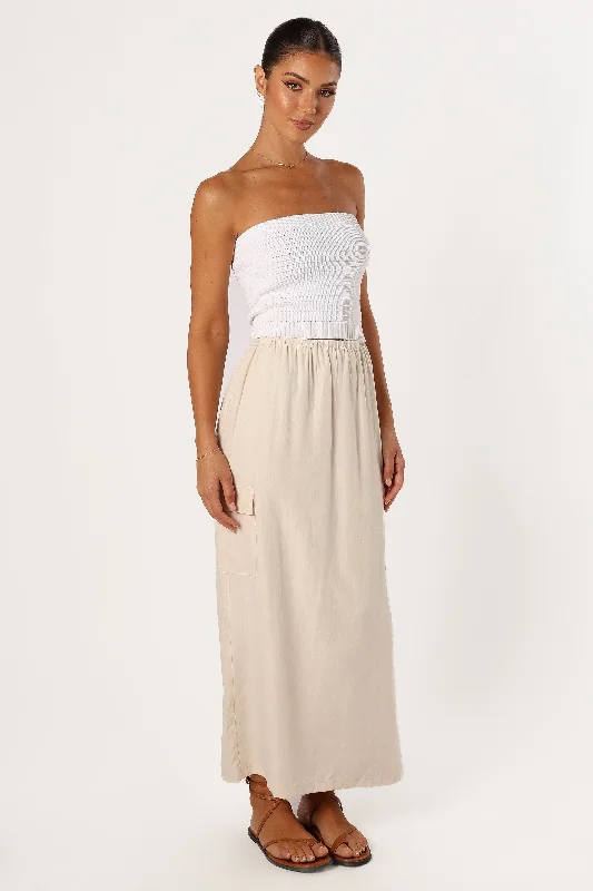 Picilo Long Midi Skirt - Stone