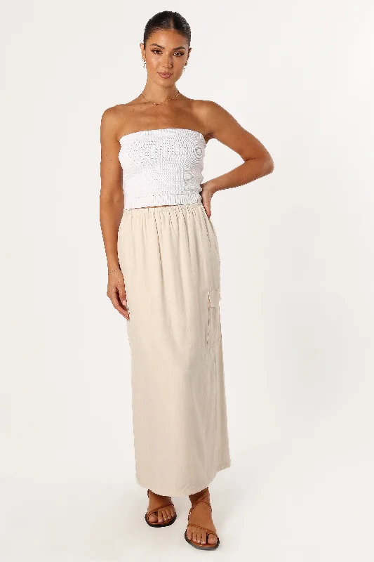 Picilo Long Midi Skirt - Stone