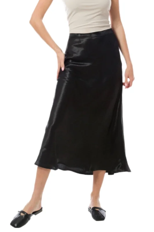 Satin Midi Slip Skirt Style 5277