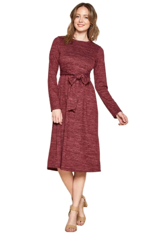 Tie Sweater Dress Style 3849 in Burgundy or Black