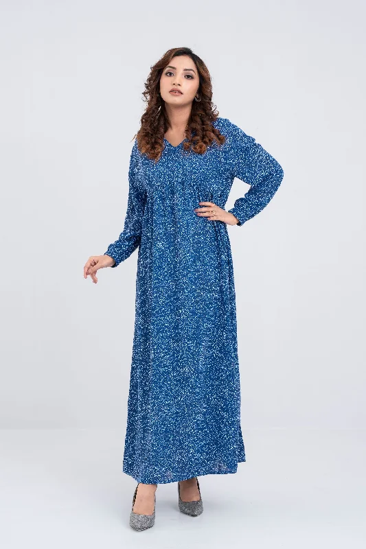 Ditsy Dot Dream Georgette Long Dress