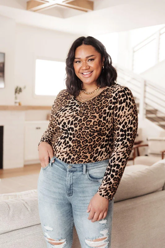 Hazel Blues® | Wild Life Bodysuit in Animal Print Stylish Bodysuit with Lace Detail