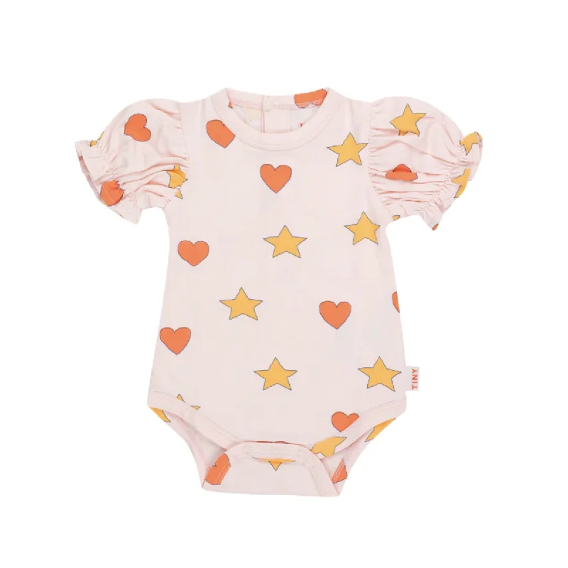 Hearts Stars Bodysuit Stylish Faux Leather Bodysuit