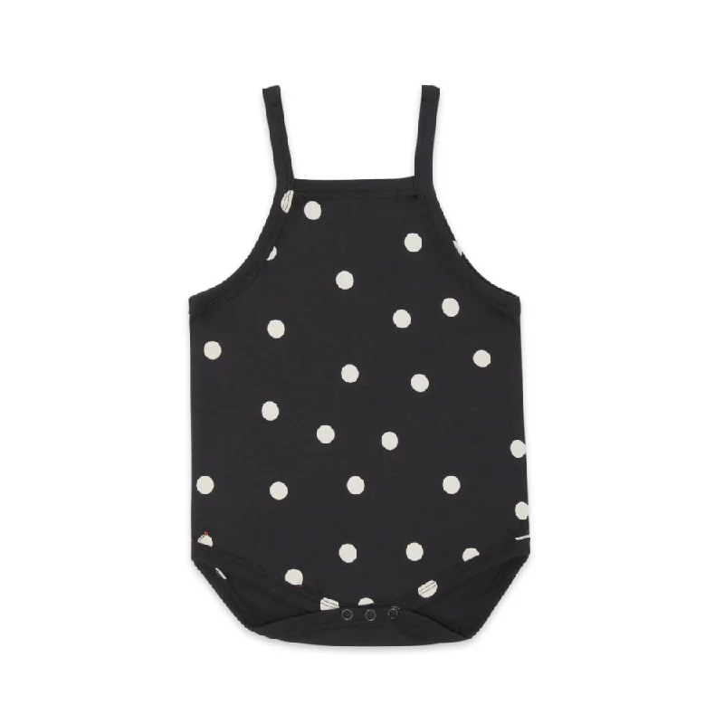 Polka Spot Tank Bodysuit Trendy Bodysuit with Cutouts
