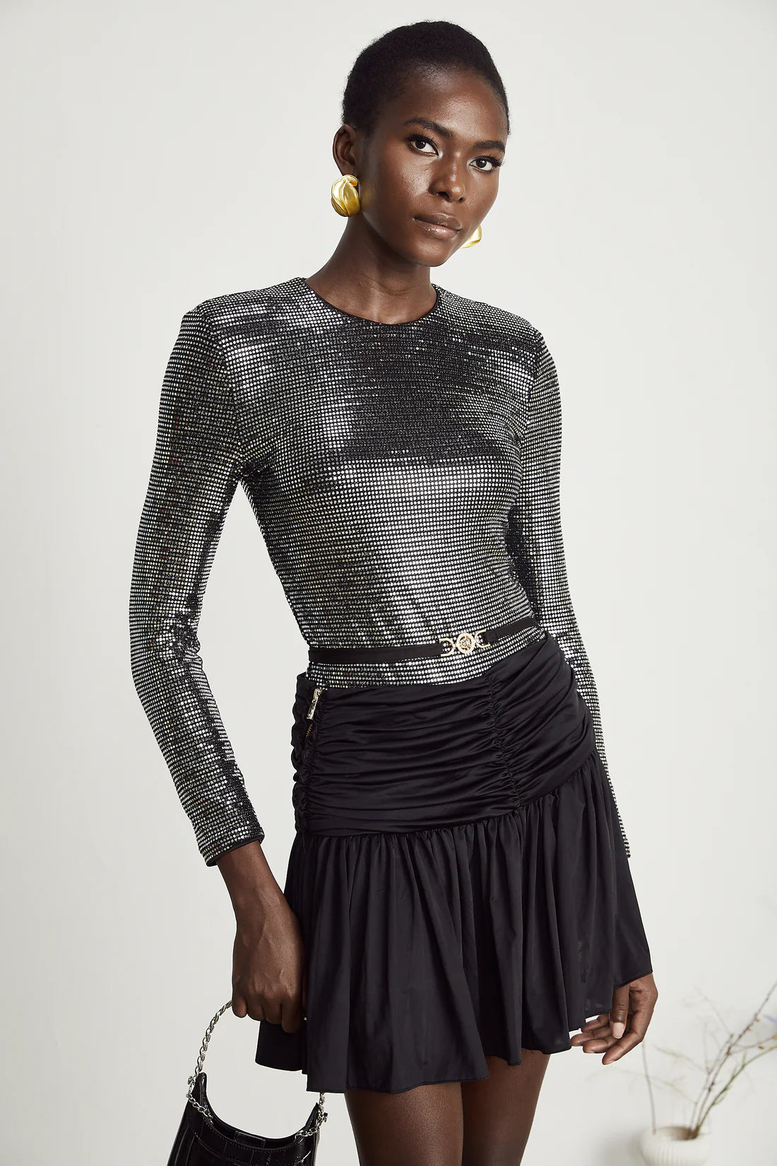 Silver Sequined bodysuit Comfortable Soft Bodysuit