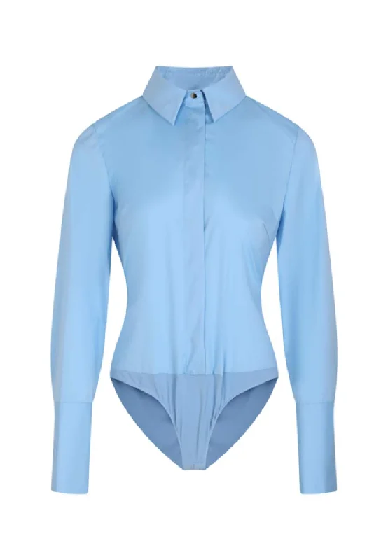 Fresh To A Crisp Cooling Shirted Bodysuit Trendy Sleeveless Bodysuit