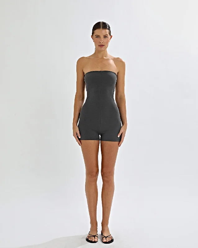 Bella Bodysuit Slate Comfortable Lace Bodysuit