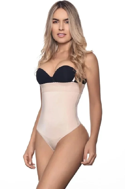 Julie Strapless Thong Bodysuit Shaper Comfortable Bodysuit with Long Sleeves