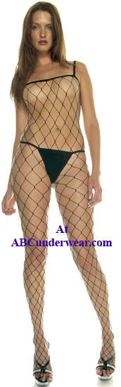Woman's Bodystocking Stylish Bodysuit with Faux Fur