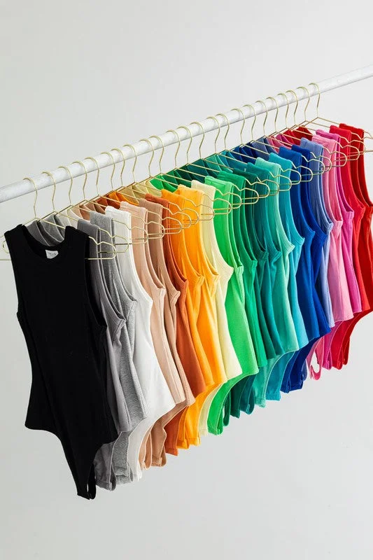 Round Neck Bodysuit Elegant Bodysuit with Pleated Detail