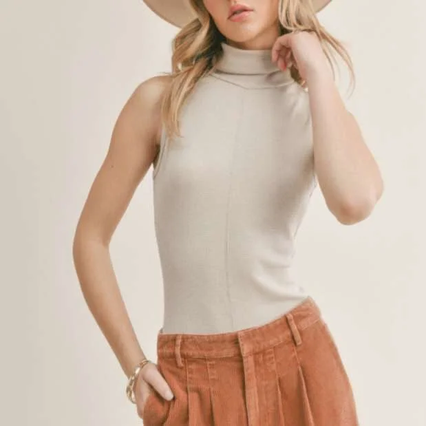 Sage The Label cream turtleneck bodysuit Trendy Bodysuit with Tulle