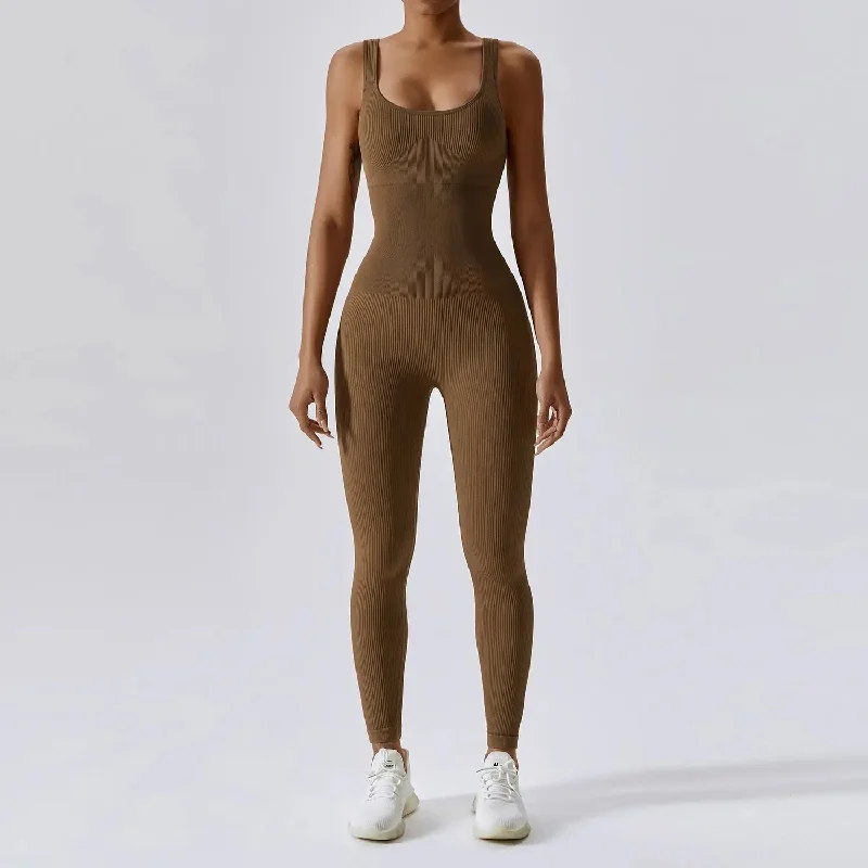 Women's Yoga Wear Bodysuit: Ultimate Comfort & Flexibility Elegant Bodysuit with Belted Waist