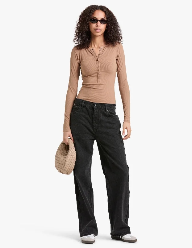 Lara Bodysuit - Macchiato Elegant Back Zip Bodysuit