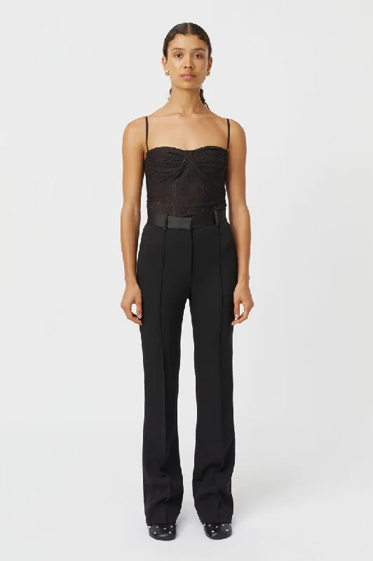 Camilla and Marc Camille Bodysuit - Black Fashionable Cross-Back Bodysuit