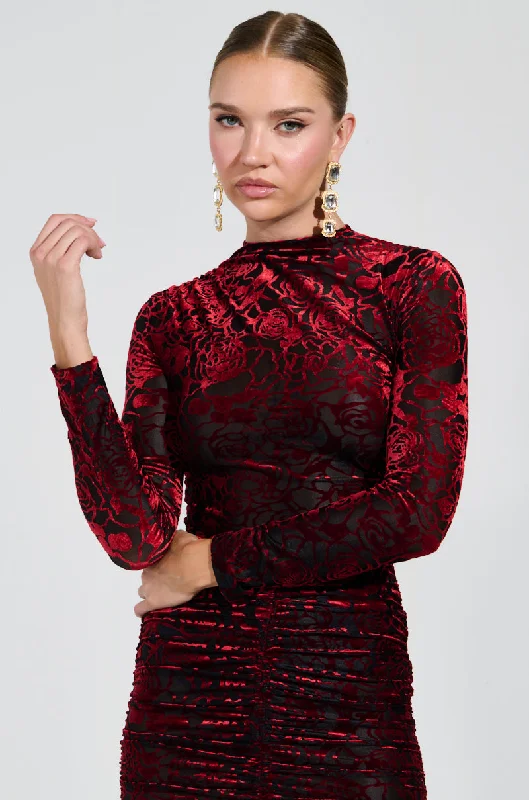 CUTE AS CAN BE BODYSUIT IN RED Comfortable Printed Bodysuit