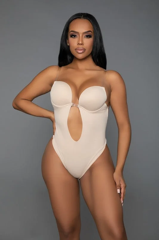 Looking Curvy Bodysuit Shaper Trendy Bodysuit with Halter Neckline