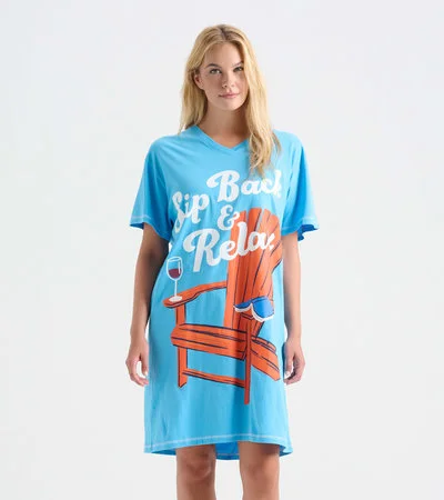 Sip Back And Relax Sleepshirt Seamless Knitted Crochet