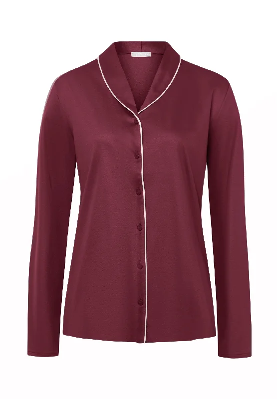 Eleni Shawl Collar Shirt | Ruby Wine 74985-2423 Front Pockets Side Pockets Patch Pockets