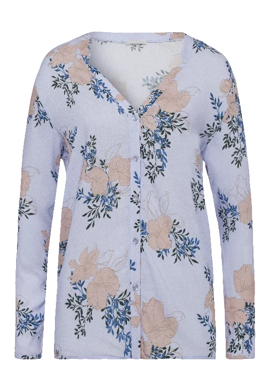 Sleep And Lounge Button Front Shirt | Marble Flowers 77611-2069 Plaid T-Shirt Polka Dot Checkered