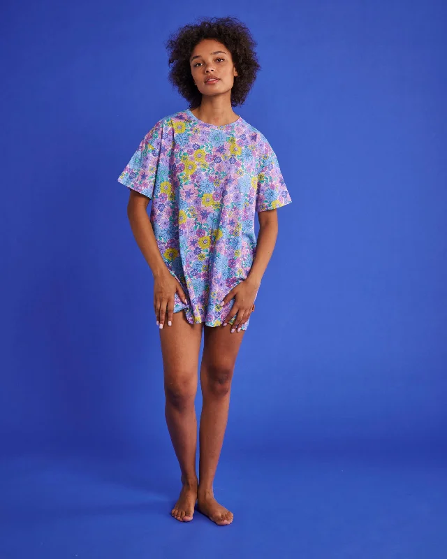 Bunch Of Fun Organic Cotton Oversize T-shirt Nightie Zippered Buttoned Snapped