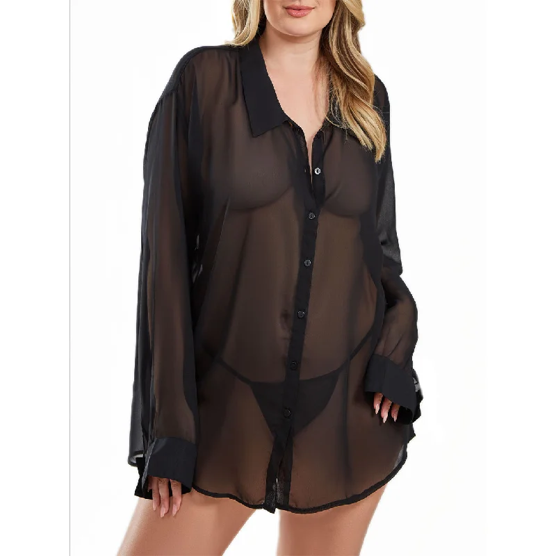 Chiffon Shirt Plus Size Seamless Knitted Crochet