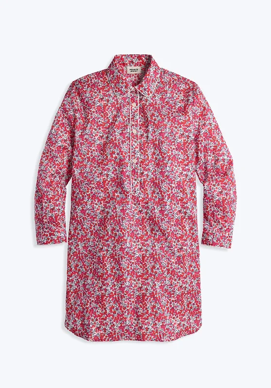 Elsa Night Shirt in Liberty Wiltshire Berries Red Elegant Classic Vintage