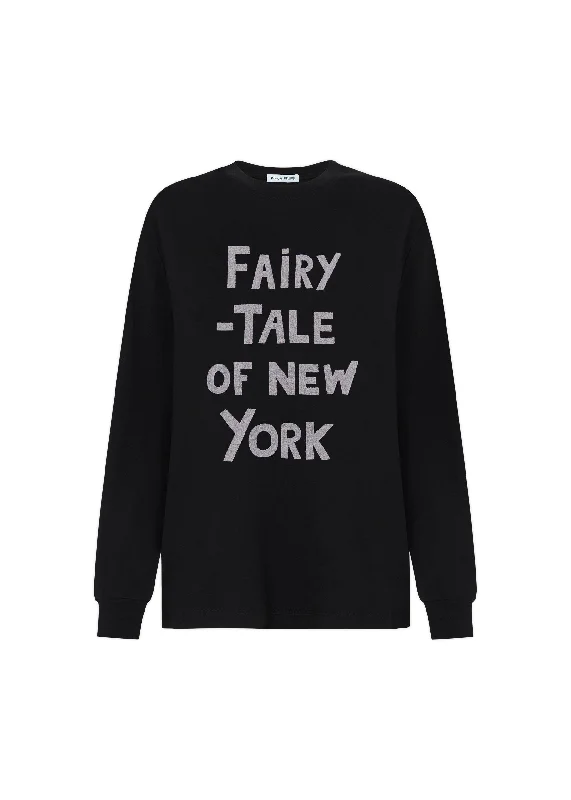 Fairytale Of New York Glitter Long Sleeve T-Shirt Hooded Caped Shawl Collar