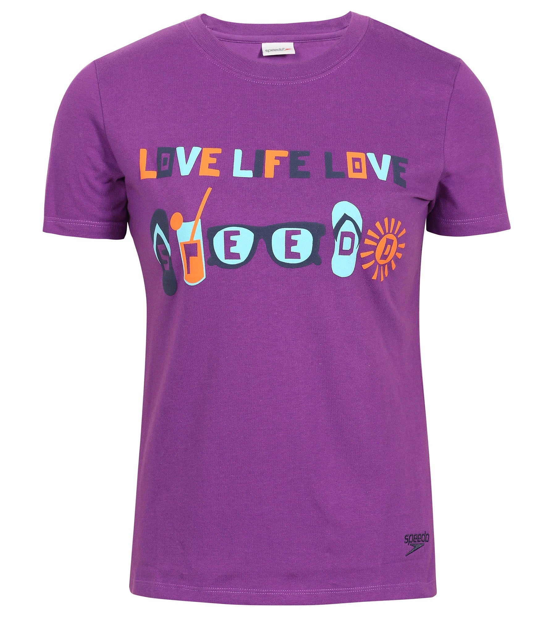 Women's Cotton Blend Lively Graphic Print Round Neck T-Shirt - Purple Rain Thin T-Shirt Open Front Quick Dry