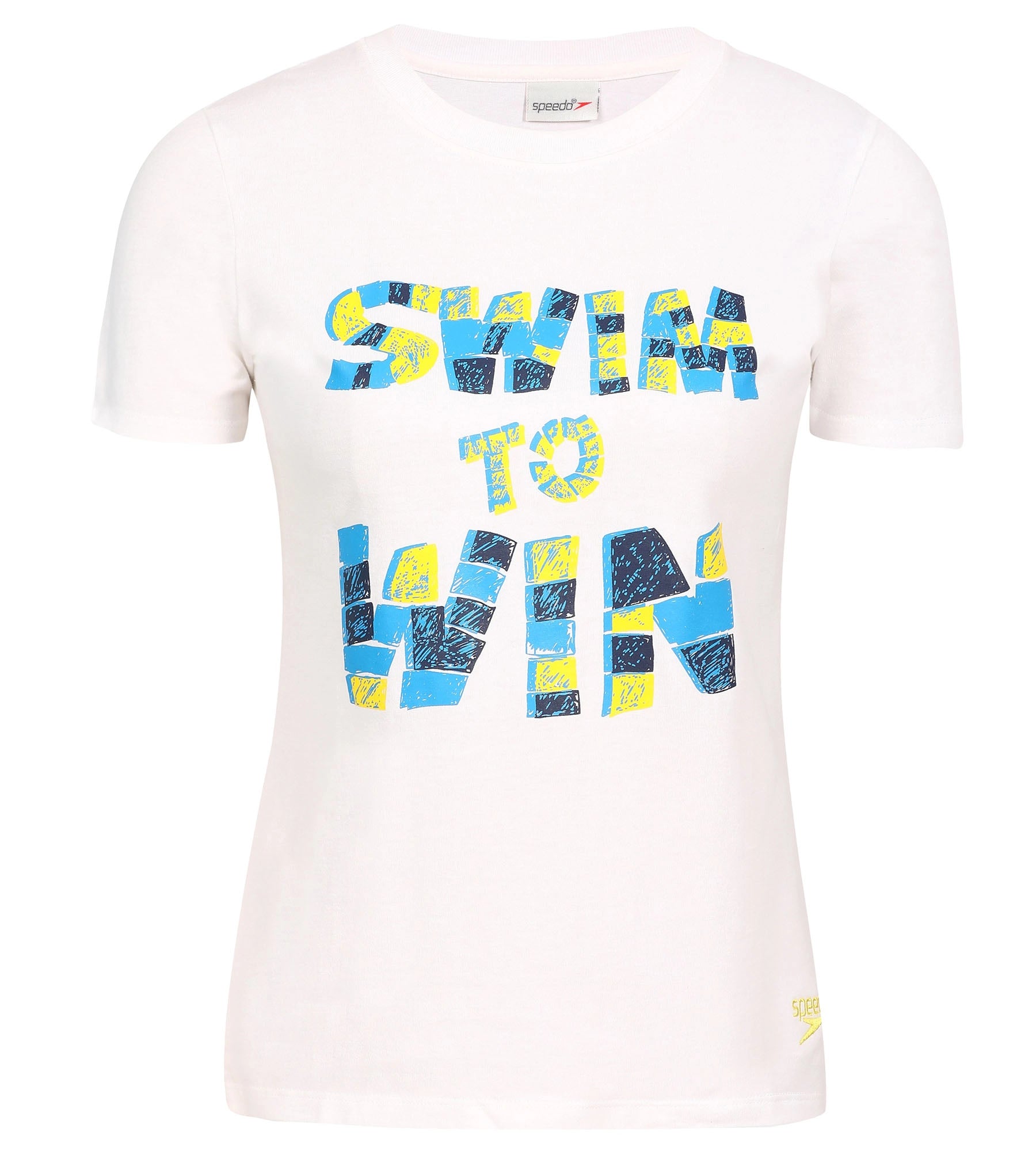 Women's Cotton Blend Winner Graphic Print Round Neck T-Shirt - White Front Pockets Side Pockets Patch Pockets
