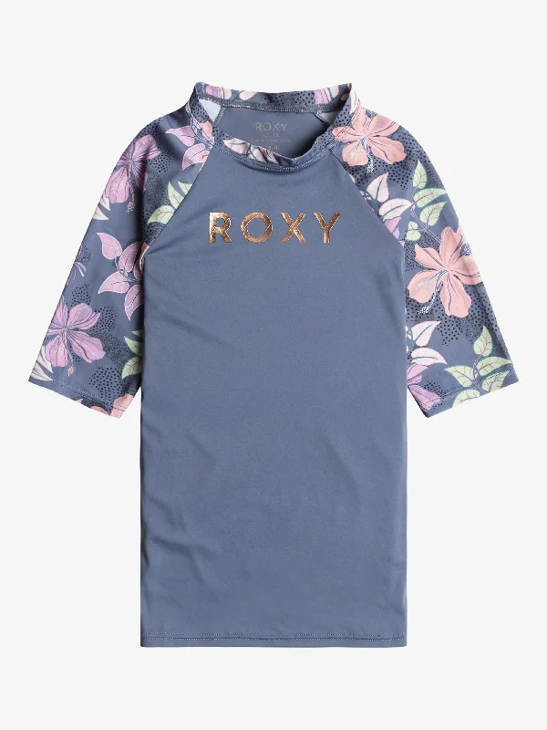 Girls 6-16 Hidden Garden Short Sleeves UPF 50 Surf T-Shirt Nylon Fabric Polyester Fabric Spandex Fabric
