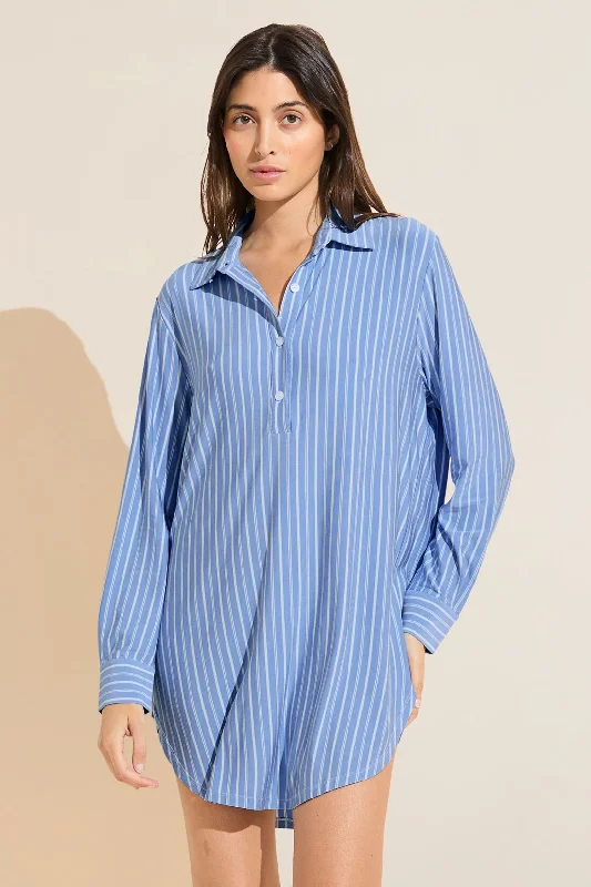 Gisele Printed TENCEL™ Modal Boyfriend Sleepshirt Graphic Embroidered Appliqued
