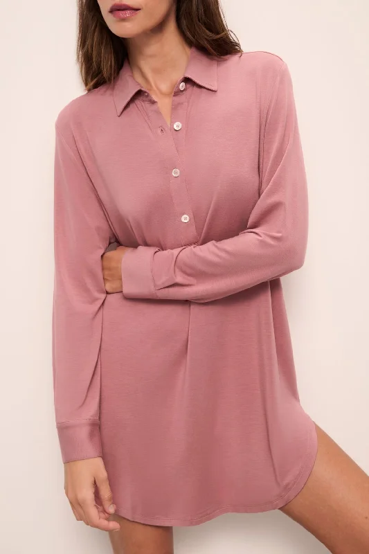 Gisele TENCEL™ Modal Boyfriend Sleepshirt Cashmere Blend Cotton Blend Poly Blend