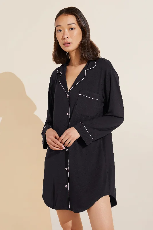 Gisele TENCEL™ Modal Sleepshirt Hooded Caped Shawl Collar
